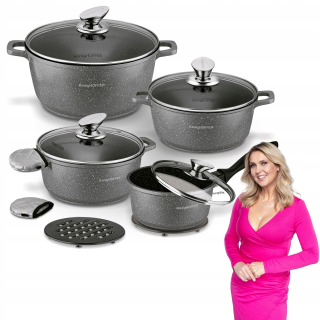Sada hliníkových hrncov Konighhoffer Pollo Grey, 12 ks.