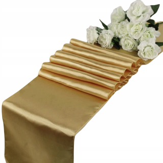 Dekorácia na stôl - Satin Tread Gold 36cmx9m vianočný valček