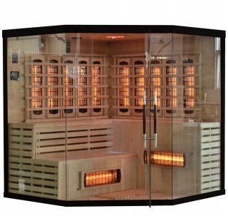 Dvere, ionizer, zvukový systém do čiernej Sauna Masuria Mo-EA4CR