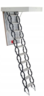 Podkrovné schody - Scissor schodisko 33 mm 90x60 h = 300 cm