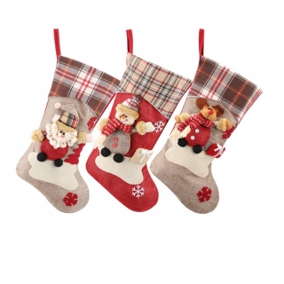 Vianočné ponožky na krb -Stylove ponozkyFusaklePonozky v darcekovom baleni Christmas Sock 3 ks. 48 cm