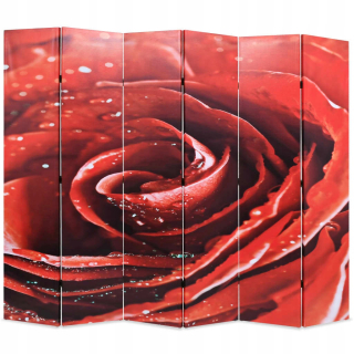 Skladacia obrazovka, 228x170 cm, červená ruža
