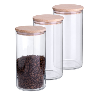 Sklenené nádoby na múku 1300 ml 3 ks HERMETICKÉ koreničky 20 cm