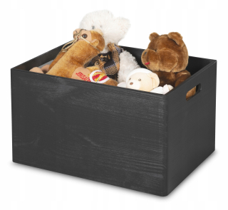 Čierna dekoratívna drevená škatuľka 40x30x23 cm