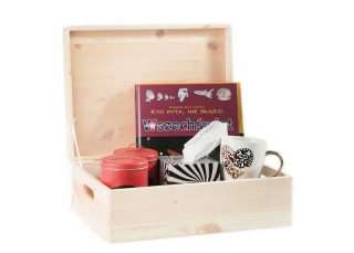 Box s odtieňmi veka hnedej a béžovej, priehľadnej