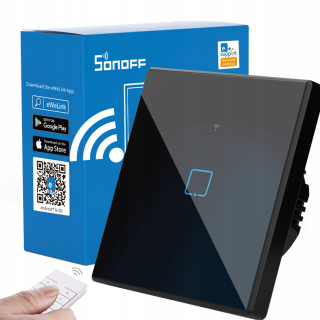 Smart home ovládač - Sonoff TX dotykový spínač svetiel, čierny
