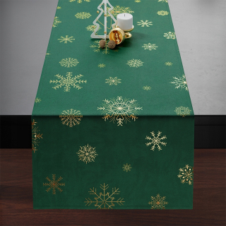 Behun na stol - Odtiene zelene, zlato 40 x 140 cm