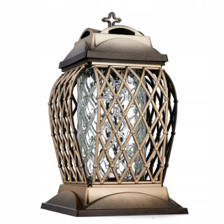 Prelamovaná sviečka Shrine Candle, zlatá, 34 cm