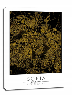 Sofia Zlatá mapa - obrázok na plátne