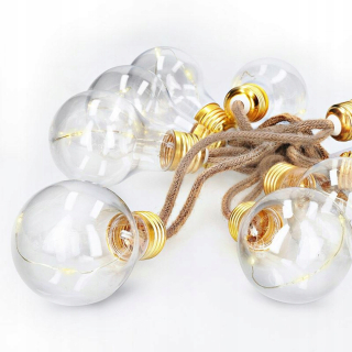 Solight LED dekoratívne žiarovky na prírodnom povraze, 10x žiarovka, 30LED, 1