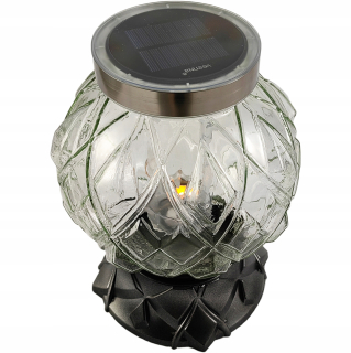Veľká solárna sviečka KULA, fotovoltaický lampáš, sklenená guľa, 25 cm