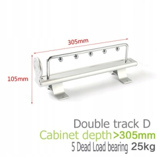 Vešiak - Strieborný štýl 305 mm CM Top Heavy Duty zaťahovací šatník