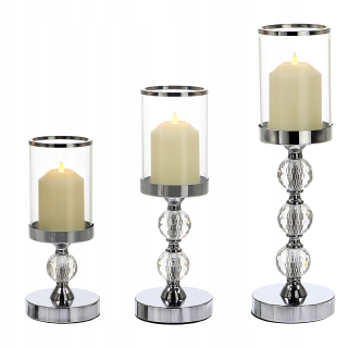 Svietník na stôl - Sada svietnikov Messa Home 38 cm 3 sviečky