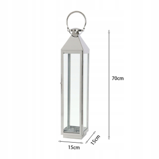 Strieborná lampa z nehrdzavejúcej ocele 15 * 15 * 70 cm C.