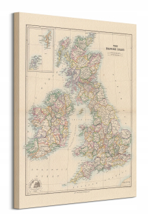 Plagát Stanfords Mapa Veľkej Británie 1884 mapy bez rámu 60 x 80 cm