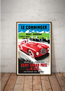 Starý plagát Grand Prix France 1949 70x50 cm