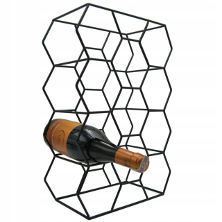 Stojan na víno - Kovový stojan Black Wine Bookcript pre 11 fliaš