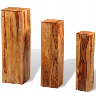 Stojan na kvety - Kvety Stojan, 3 prvky, Lite Wood Sheesham