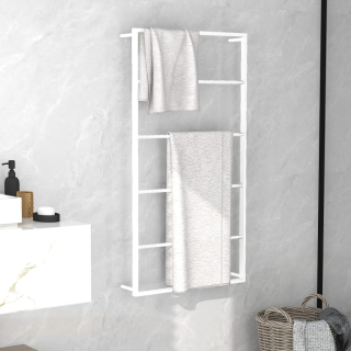 Vešiak - Stojan na uteráky, biely, 60x10x116 cm, oceľ