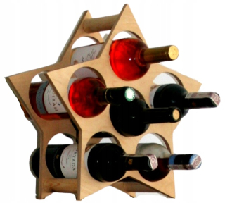Hviezda Wine Stand, drevená hviezda pre 5 vín