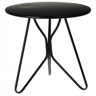 Stojan na kvety - Kovový stôl kvetinový okrúhle čierne Loft 30 cm