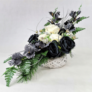 Veniec, kvety ikebana na hrob - Čelenka Zloženie Umelé kvety Grave dekorácie