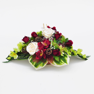 Veniec, kvety ikebana na hrob - Tomb čelenka, krásny zloženie, umelé kvety