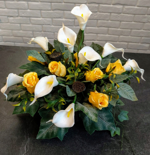 Veniec, kvety ikebana na hrob - Starage na hrob umelé kvetiny