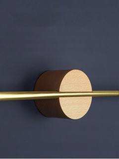 Bukový štýl 60 cm, vyčistená leštená mosadz