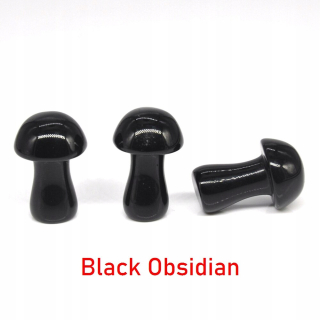 Figúrka mini šampiňónov v štýle čierneho obsidiánu 10 ks