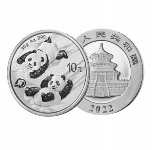 Štýl č. 2022 Čína 30g 1oz ag.lver Panda Silver M