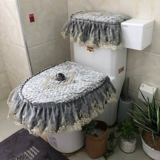 WC doska - Štýl č. 3 3 3 ks čipkované látky na SED