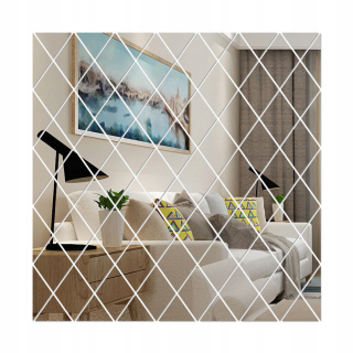 Štýl 100 x 100 cm 58ks 3D Strieborné zrkadlo
