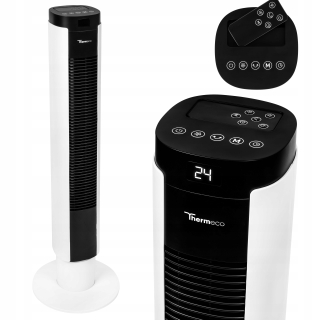 Stĺpový ventilátor Thermeco Stĺpový ventilátor s diaľkovým ovládaním, voľne stojaci TFH01 50W biely