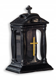 Keramická kaplnková sviečka, čierna, 31 cm