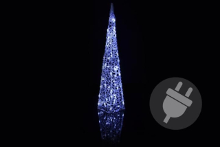 Vianočné osvetlenie - Slávnostné akrylové pyramída 90 cm - studená biela