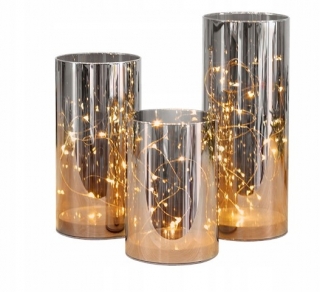 Slávnostné ornament sklo LED lampy 3 ks