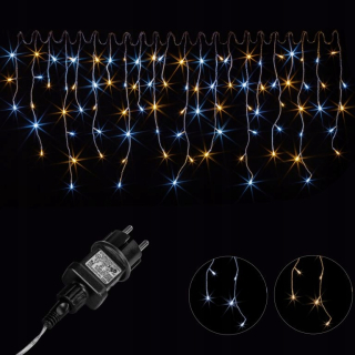 Vonkajšie vianočné osvetlenie - Slávnostný slabý dážď - 15 m, 600 LED, teplý