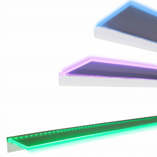 LED RGB LED polica 140x12x0,8 cm skla
