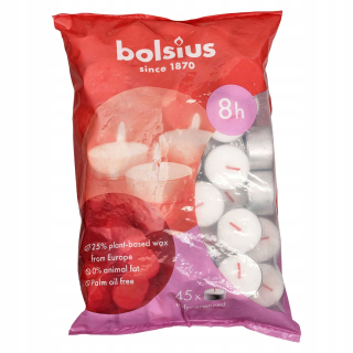 Parafínová sviečka na čajovú sviečku Bolsius bez vône 45 ks.