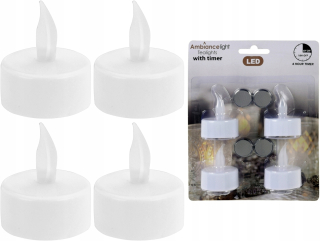T -light Tealight LED sviečky s časovačom - 4 ks