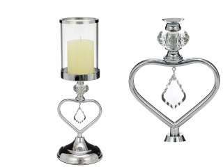 Lampáš, svietník - Láska pôvab svietnik lampáš srdce a kryštálu 38