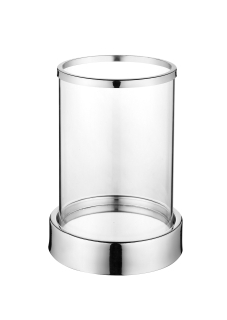 Lampáš, svietník - Sklenený luster Chrome lampáš Wide 14,5x21 cm