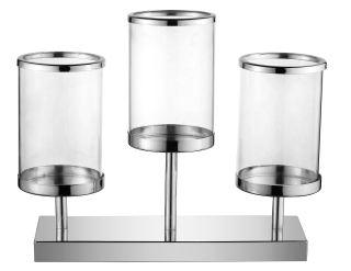 Lampáš, svietník - Luster Glamour sklo Lucerny Triple Chrome
