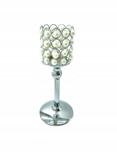 Lampáš, svietník - Kovový luster Lampión Nový dizajn perál 26cm