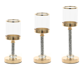 Lampáš, svietník - Luster Gold Crystal Set MSK211-213FG
