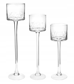 Lampáš, svietník - Sklenené svietniky Sada 40/35 / 28cm KRAKL 3 ks