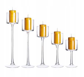 Svietník na stôl - Sigma-Glass Set Candlestick 40 cm