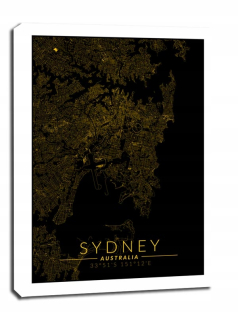 Sydney Gold Map - obrázok na plátne