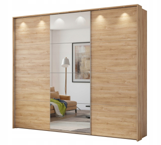 Posuvná šatníka so zrkadlom storočia 277 Camargue Oak